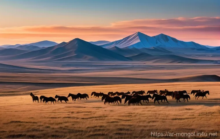 몽골에서의 자원 채굴 사업 - Image Prompt 1: "The Heartbeat of the Steppe – Discovery and Potential"**