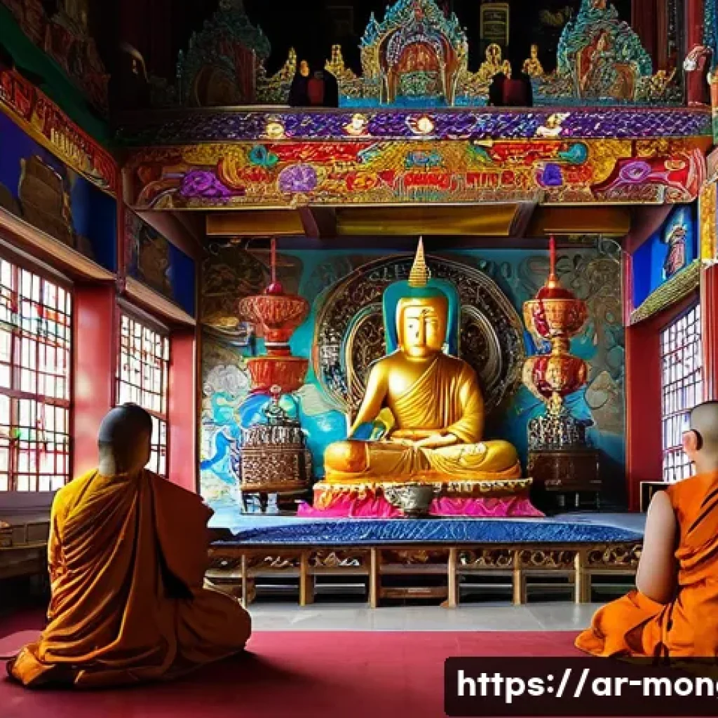 몽골의 주요 문화 센터 - **Gandan Tegchenling Monastery Interior:** A serene and majestic interior view of Gandan Tegchenling...