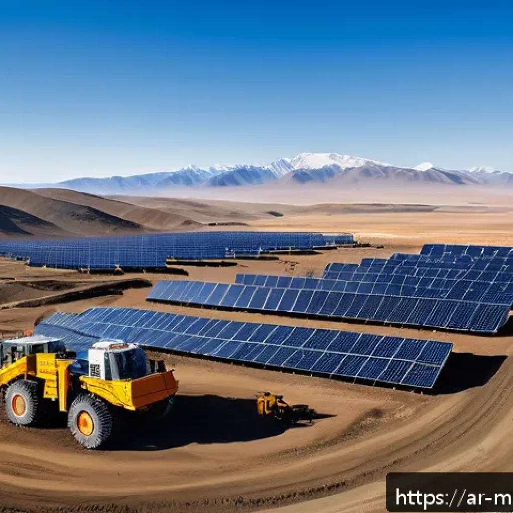몽골의 주요 경제 성장 동력 - A panoramic view of a modern Mongolian mining site featuring advanced automated drilling machines an...