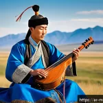 몽골 전통 악기의 종류 - A traditional Mongolian musician playing the Morin Khuur, a deep-stringed instrument resembling a ho...